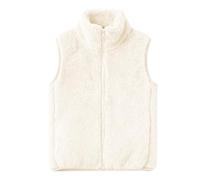 Fleeceweste Kinder Jungen Mädchen Ärmellos Fleecejacke Kurz Stehkragen Reißverschluss Teddy Fleece Weste Jacke Flauschige Warm Schneeanzug Outdoor Winterjacke Plüschweste Mädchen Übergangsjacke