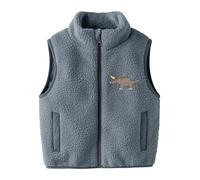 Fleeceweste NAME IT "NMMMALL SHERPA VEST", Jungen, Gr. 128, flint stone, Fleece, Obermaterial: 100% Polyester, unifarben, Basic normal, Westen Fleeceweste (98981540-128) flint stone