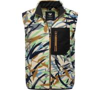 Fleeceweste RAGWEAR "Collsy Vest", Herren, Gr. L (52), braun, Fleece, 100% Polyester, gerade hüftbedeckend, hoch geschlossener Ausschnitt, Westen Fleeceweste, Gemusterte Herren Fleecejacke mit hohem K