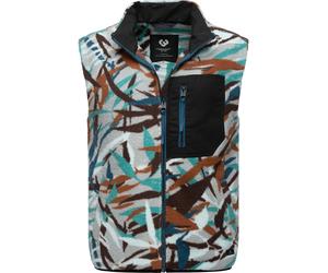 Fleeceweste RAGWEAR "Collsy Vest", Herren, Gr. S (48), blau, Fleece, 100% Polyester, gerade hüftbedeckend, hoch geschlossener Ausschnitt, Westen Fleeceweste, Gemusterte Herren Fleecejacke mit hohem Kr