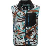 Fleeceweste RAGWEAR "Collsy Vest", Herren, Gr. XXL (56), blau, Fleece, 100% Polyester, gerade hüftbedeckend, hoch geschlossener Ausschnitt, Westen Fleeceweste, Gemusterte Herren Fleecejacke mit hohem 