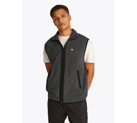 Fleeceweste TOMMY JEANS PLUS "TJM POLAR FLEECE VEST EXT", Herren, Gr. 3XL, washed schwarz, schwarz contrast, Web, Obermaterial: 100% Polyester, Westen Fleeceweste, Große Größen, mit kontrastfarbenen D