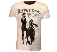 Fleetwood Mac Rumours Schwarz auf Weiß T-Shirt - Offizielles Merchandise 4XL Weiß