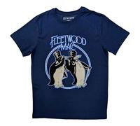 Fleetwood Mac T Shirt Penguins Band Logo Nue offiziell Unisex Denim Blau M