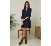 Fleur de Lin Leinen-Kleid "Gabin" in Dunkelblau - Größe S | Damen Kleider