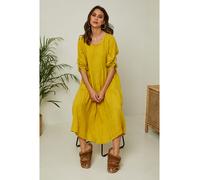 Fleur de Lin Leinen-Kleid "Lantana" in Gelb - Größe XXL | Damen Kleider