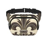 Fleur-de-Lis and Coat Arms Knight Bauchtasche Verstellbare Crossbody-Tasche Große Hüfttasche Reise Gürteltasche Unisex Bauchtasche