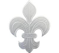 Fleur de Lis Aufnäher zum Aufbügeln oder Aufnähen auf Kleidung, Taschen, Hemden, Jacken, Basteln, besticktes Abzeichen Frankreich-Wappen, französische Blume, Lilie, Motiv-Aufkleber
