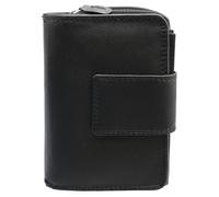 flevado Damen Leder Geldbörsen Damen Portemonnaie mit RFID Schutz in Choco-Black mit viel Stauraum und 28 Kartenfächern