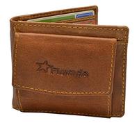 flevado Herren Büffelleder Dollarclip Portemonnaie Münzfach Braun RFID Schutz