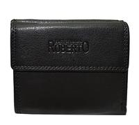 flevado Weiches Nappa 100% Leder Geldbörse für Damen Wiener Schachtel mit RFID (schwarz)