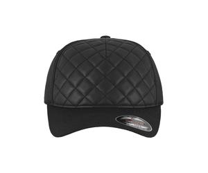 Flex Cap FLEXFIT "Flexfit Herren Diamond Quilted Flexfit", Herren, Gr. L/XL, schwarz, 63% Polyester, 34% Baumwolle, 3% Elasthan, unifarben, Caps (95084958-L) schwarz