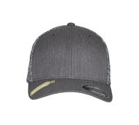 Flex Cap FLEXFIT "Flexfit Trucker Flexfit Trucker Melange Mesh", Gr. S/M, schwarz, graumelange, 83% Polyacryl, 15% Wolle, 2% Elasthan, unifarben, Caps (16273331-S) schwarz, graumelange