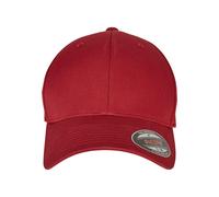 Flex Cap FLEXFIT "Flexfit Unisex Flexfit Combed", Gr. L/XL, schwarzschwarzrot, 63% Polyester, 34% Baumwolle, 3% Elasthan, unifarben, Caps (22440210-L) schwarzschwarzrot