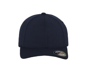 Flex Cap FLEXFIT "Flexfit Unisex Flexfit Double Jersey", Gr. S/M, navy, 66% Polyester, 30% Baumwolle, 4% Elasthan, unifarben, Caps (14525317-S) navy