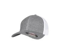 Flex Cap FLEXFIT "Flexfit Unisex Retro Trucker Melange Cap", Gr. L/XL, erdgrau, weiß, 97% Baumwolle, 3% Elasthan, unifarben, Caps (77460165-L) erdgrau, weiß