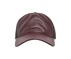 Flex Cap FLEXFIT "Flexfit Unisex Synthetic Leather Trucker", Gr. onesize, maroon, schwarz, 100% Polyurethan, unifarben, Caps (69491860-0) maroon, schwarz