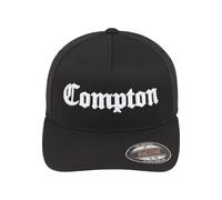 Flex Cap MISTERTEE "MisterTee Accessoires Compton Flexfit Cap", Gr. L/XL, balck, weiß, 63% Polyester, 34% Baumwolle, 3% Elasthan, Caps (26589916-L) balck, weiß