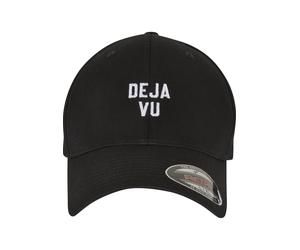 Flex Cap MISTERTEE "MisterTee Herren Deja Vu Flexfit Cap", Herren, Gr. S/M, schwarz (schwarz, weiß), 63% Polyester, 34% Baumwolle, 3% Elasthan, bedruckt, Caps (76926732-S) schwarz, weiß