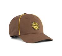 Flex Cap PUMA "Borussia Dortmund KING Cap Unisex", Damen, Gr. onesize, braun (haute coffee matte gold braun beige), Obermaterial: 100% Baumwolle. Futter Vorderteil: 100% Baumwolle. Unter Schirm: 100% 