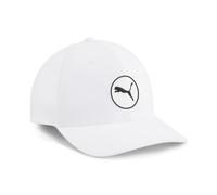 Flex Cap PUMA "Circle Cat Tech Golfcap Herren", Herren, Gr. Erwachsener, weiß (weiß glow), Obermaterial: 3% Elasthan, 97% Polyester; Futter: 100% Polyester; Unter Schirm: 100% Baumwolle, unifarben, Ca