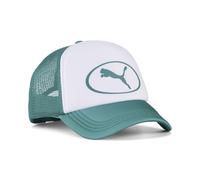 Flex Cap PUMA "Essentials Trucker Cap Erwachsene", Gr. onesize, emerald ice weiß grün, Oberseite, Hinterer Einsatz, Unteres Visier, Schweißband: 100% Polyester. Futter Vorderteil: 100% Polyester, unif