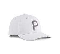 Flex Cap PUMA "Heritage P Tech Golf Cap Herren", Herren, Gr. Erwachsener, platino gray shady, Obermaterial: 98% Polyester, 2% Elasthan. Futter Vorderteil: 100% Baumwolle. Unter Schirm: 98% Polyester,