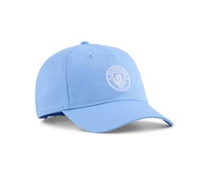 Flex Cap PUMA "Manchester City Essentials Cap Erwachsene", Gr. onesize, weiß (team light blau weiß), Obermaterial: 100% Baumwolle. Futter Vorderteil: 100% Baumwolle. Unter Schirm: 100% Baumwolle, unif