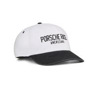 Flex Cap PUMA "Porsche Legacy Lifestyle Dad Cap Erwachsene", Gr. onesize, weiß schwarz, Futter Vorderteil: 100% Polyester, colorblocking, Caps (56347652-0) weiß schwarz