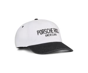 Flex Cap PUMA "Porsche Legacy Lifestyle Dad Cap Erwachsene", Gr. onesize, weiß schwarz, Futter Vorderteil: 100% Polyester, colorblocking, Caps (56347652-0) weiß schwarz