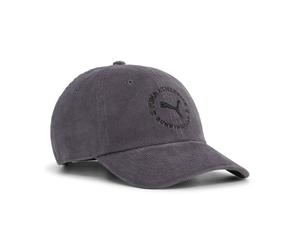 Flex Cap PUMA "Premium Essentials Dad Cap Erwachsene", Gr. onesize, grau (moody gray), Schale, Unterer Schirm: 100% Baumwolle. Schweißband: 100% Polyester, unifarben, Caps (45983760-0) moody gray