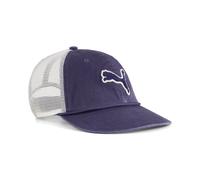 Flex Cap PUMA "PUMA Cat Trucker Cap Erwachsene", Gr. onesize, deep plum frosted ivory lila weiß, Futter Vorderteil: 100% Baumwolle. Seitenpartie: 100% Polyester, unifarben, Caps (86389144-0) deep plum