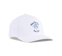 Flex Cap PUMA "PUMA x PALM TREE CREW Golf-Cap Herren", Damen, Gr. onesize, weiß (weiß glow), Obermaterial: 92% Polyester, 8% Elasthan; Futter: 87% Polyester, 13% Baumwolle; Unter Schirm: 100% Polyeste