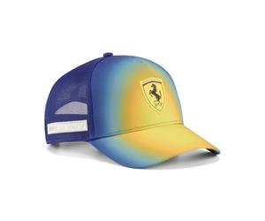 Flex Cap PUMA "Scuderia Ferrari Miami Trucker Cap Erwachsene", Gr. onesize, bunt (speed gelb aop), Futter Vorderteil: 100% Polyester, mehrfarbig, Caps (43772010-0) speed gelb aop