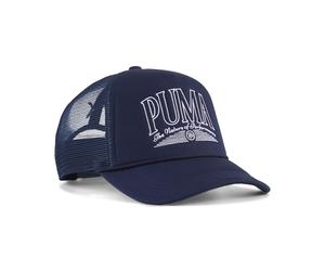 Flex Cap PUMA "Vintage PUMA Trucker Cap Erwachsene", Gr. onesize, navy blau, Futter Vorderteil: 100% Polyester; Hinterer Einsatz: 100% Polyester, unifarben, Caps (85073101-0) navy blau