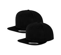 Flexfit 2er Pack Classic Snapback Cap, One Size, Black/Black