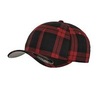 Flexfit Baseballkappe Tartan (Schwarz/Rot, S/M)