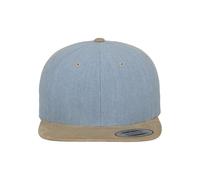 Flexfit Erwachsene Mütze Chambray-Suede Snapback, Blue/Beige, One Size, 6089CH