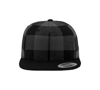 Flexfit Kappe FLEYK Checked Flanell Snapback Schwarz Herren Einheitsgröße