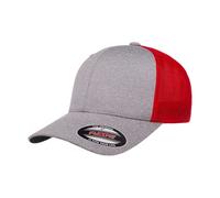 Flexfit Herren Melange Stretch Mesh Cap Hut, Heather/Red, Einheitsgröße