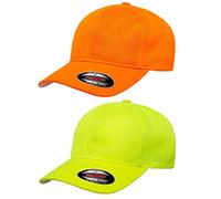 Flexfit Herren 360 Omnimesh Cap, 2 Stück Neonorange und Neongelb (Sicherheitspackung), L/XL
