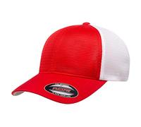 Flexfit Herren 360 Omnimesh Cap Verschluss, Rot/Weiß, L-XL