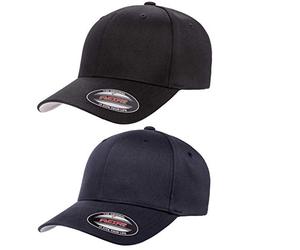 Flexfit Herren Athletic Baseball Fitted Cap, 2 Stück, Schwarz und Dunkelblau, S/M