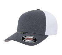 Flexfit Melange Unipanel Trucker Cap, Melange Dunkelgrau/Wei , S/M