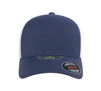 Flexfit Melange Unipanel Trucker Cap, Melange Marineblau/Wei , S/M