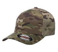 Flexfit Multicam Baseballkappe, 6 Paneele, offiziell lizenziert, Multi-Camouflage-Muster, Schwarz oder Grün, multicam, L/XL