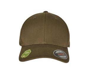 Flexfit Organic Cotton Cap Basecap Kappe Mütze Bio-Baumwolle Yupoong 6Panel Full 6277OC Burnt Olive (Oliv)