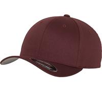 Flexfit® Baseballkappe Wooly Combed FX6277 Unisex silberne Schirmunterseite Maroon Youth