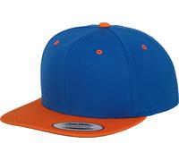 FLEXFIT Unisex 6-Panel Snapback Kappe Flache Cap 6089MT royal/orange one size