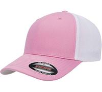Flexfit Unisex-Erwachsene Trucker Mesh Fitted Cap - zweifarbig Verschluss, rosa/weiß, Einheitsgröße
